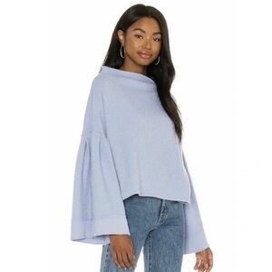 Free People We the Free Pull over sweatshirt sweater Size XL Light Sky Blue